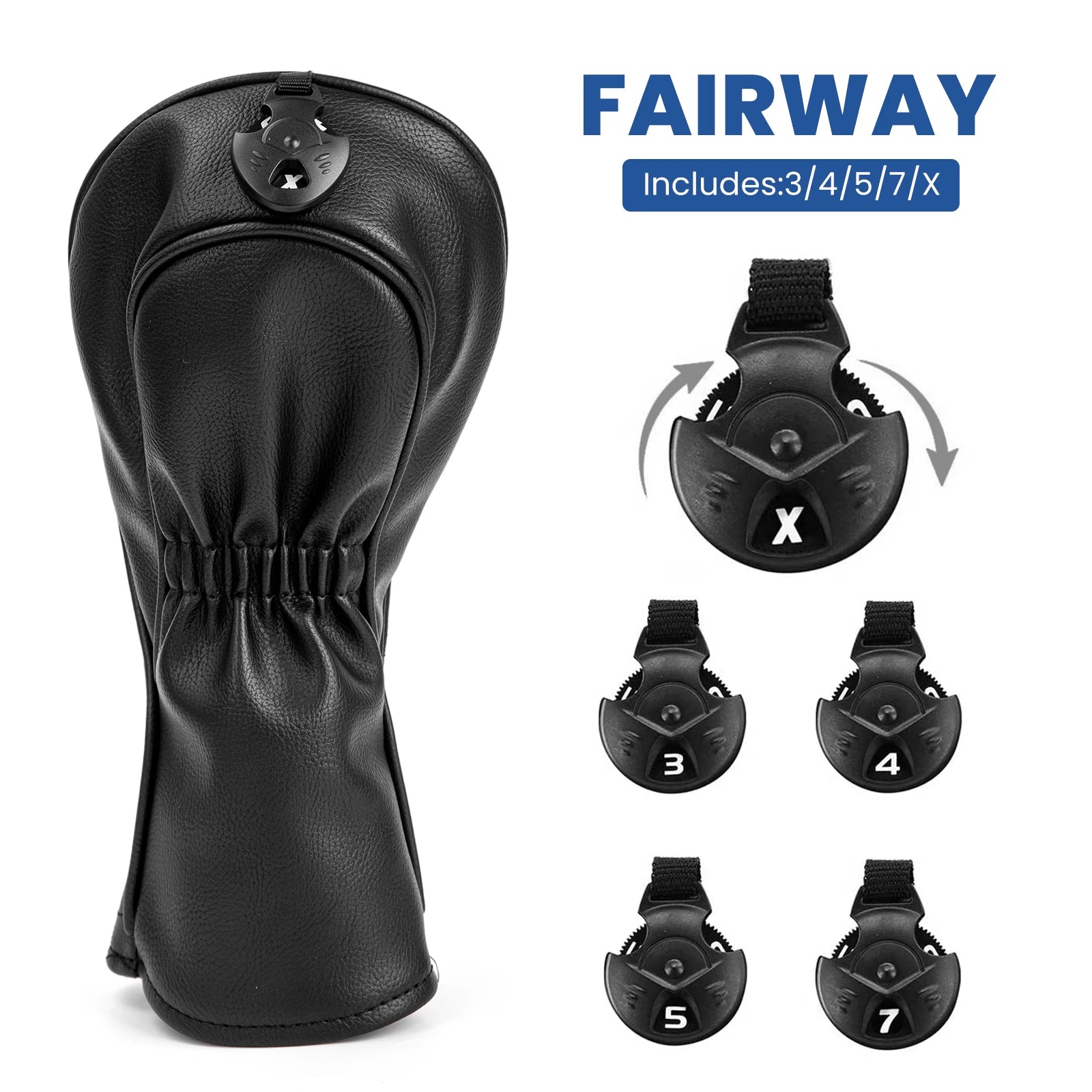 Golf Club Head Covers - Black Pattern