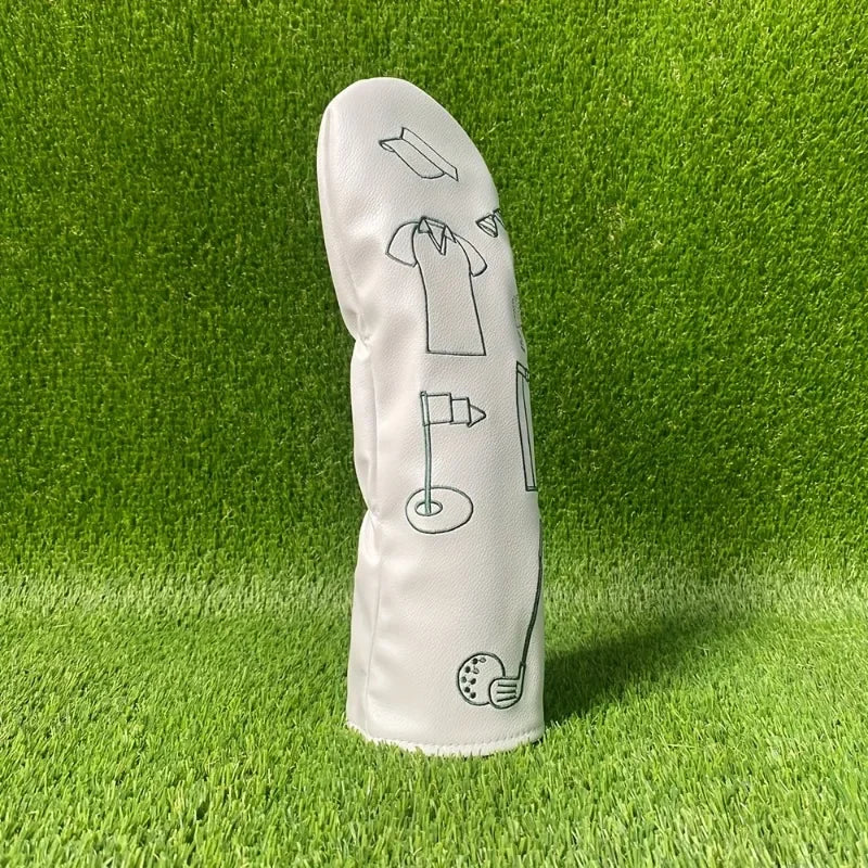 Golf Club Head Covers - White Pattern