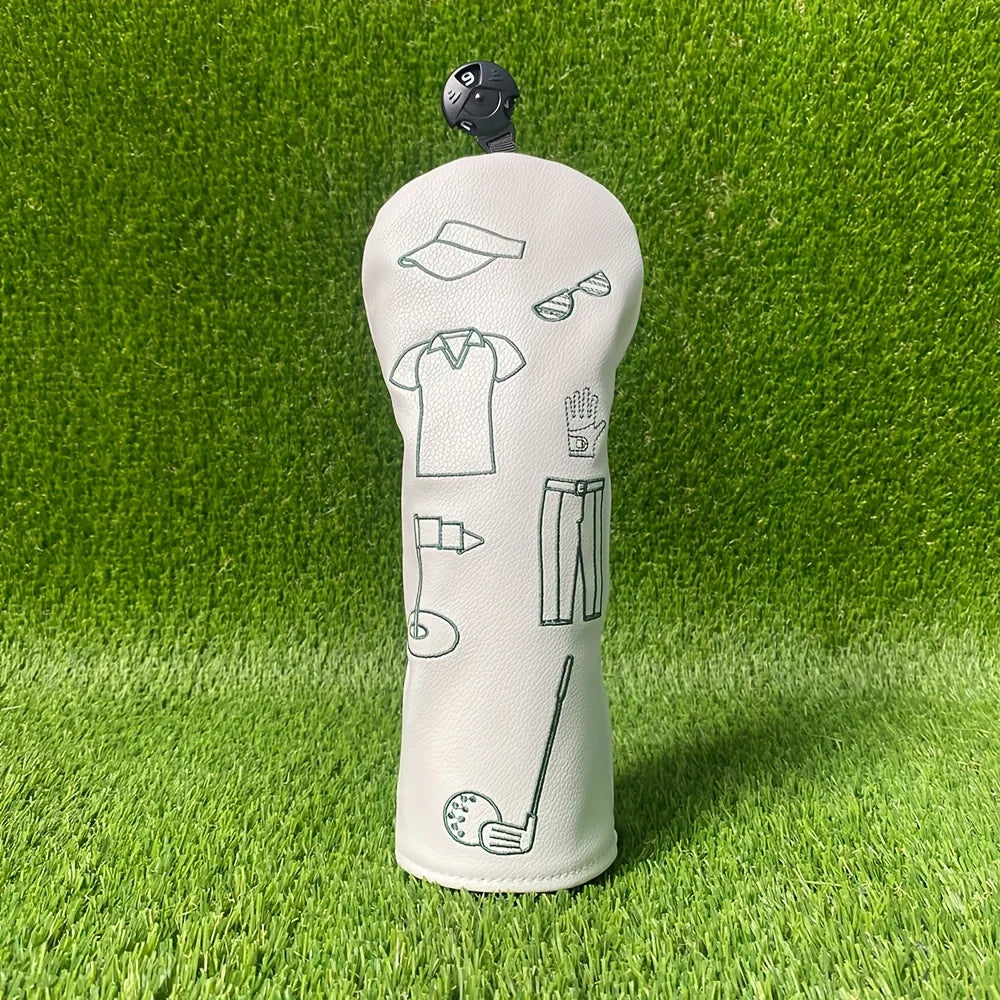 Golf Club Head Covers - White Pattern