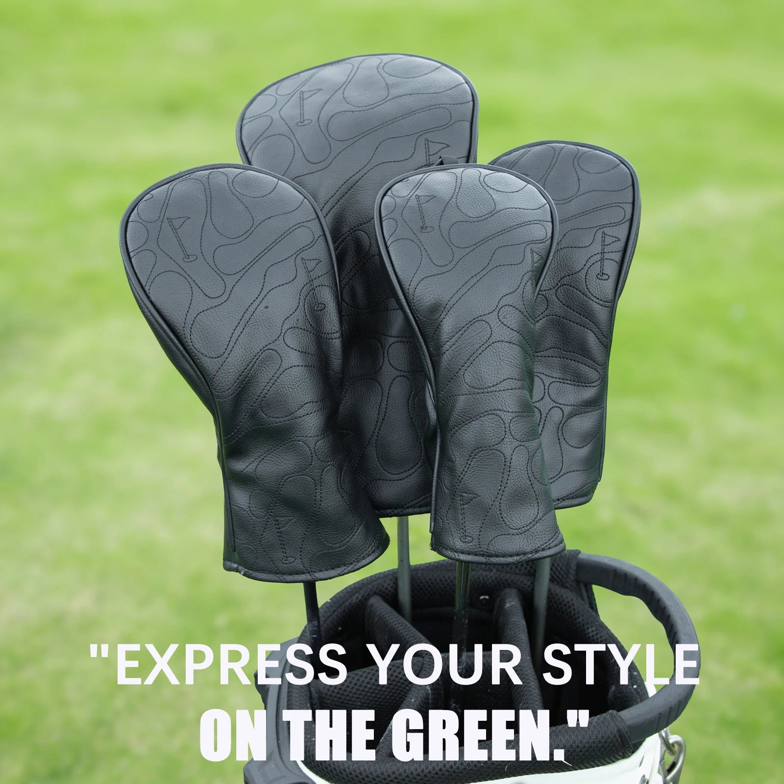 Golf Club Head Covers - Black Pattern