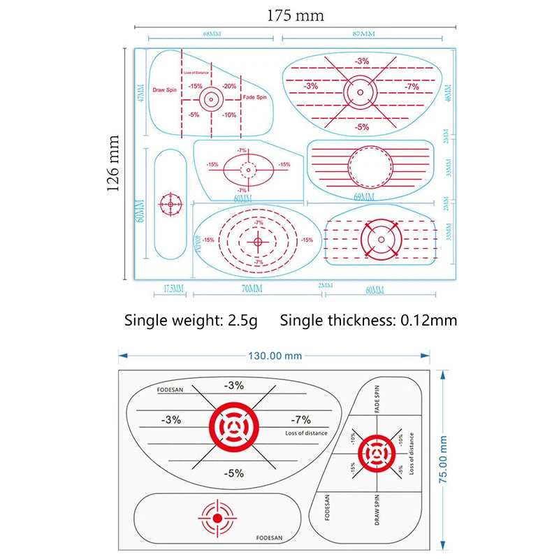 Golf Club Impact Tape - 10 sheets