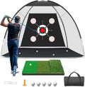 10x7FT Golf Hitting Net with Practice Mat - Includes Target Cloth and Golf Balls