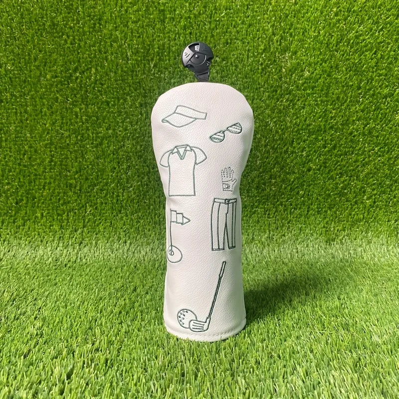 Golf Club Head Covers - White Pattern