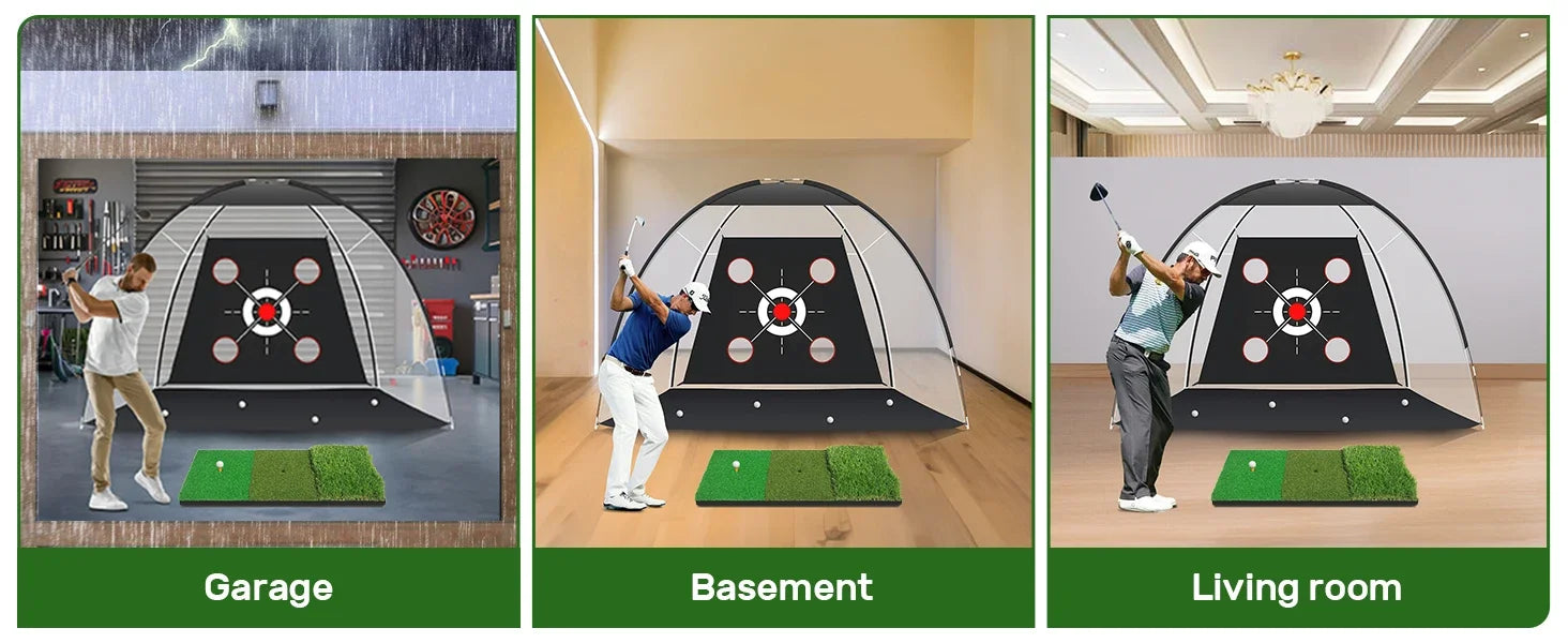 10x7FT Golf Hitting Net with Practice Mat - Includes Target Cloth and Golf Balls