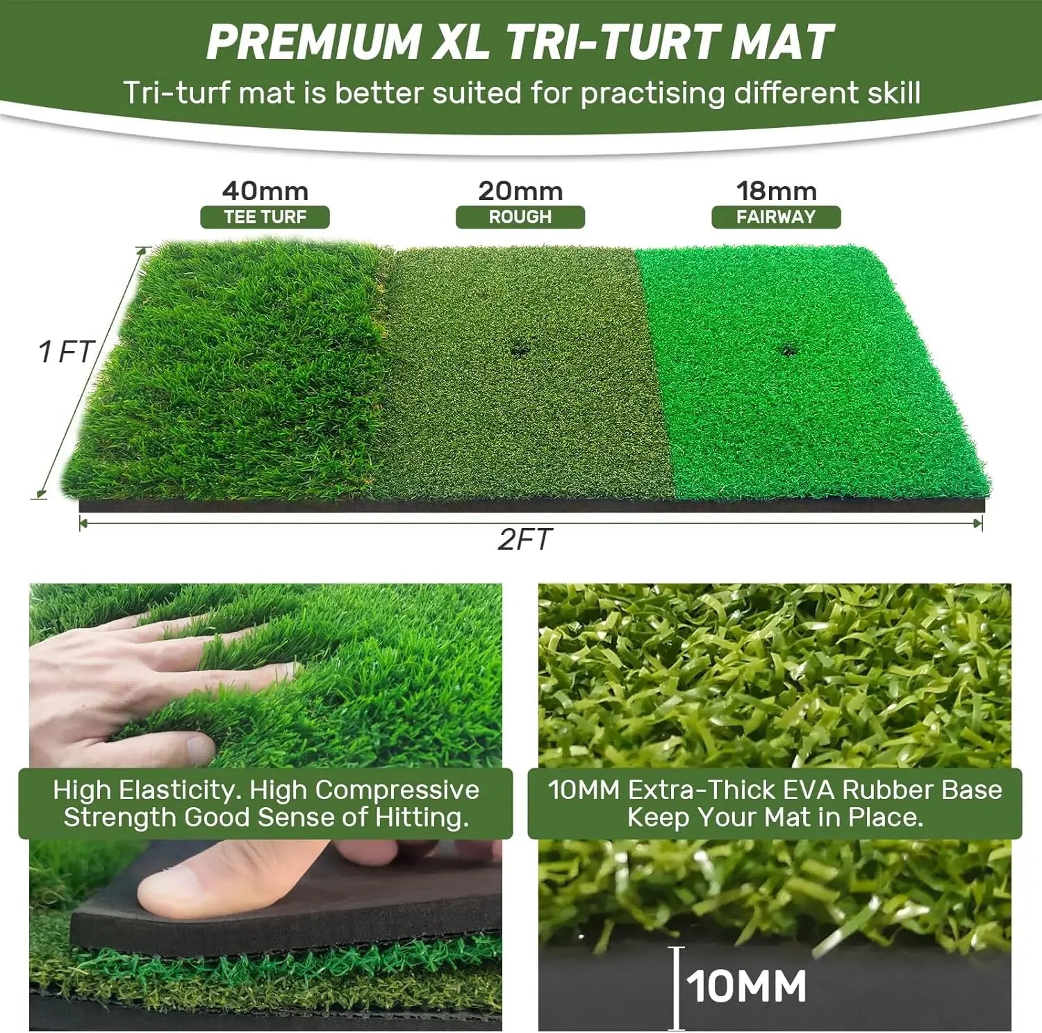 10x7FT Golf Hitting Net with Practice Mat - Includes Target Cloth and Golf Balls