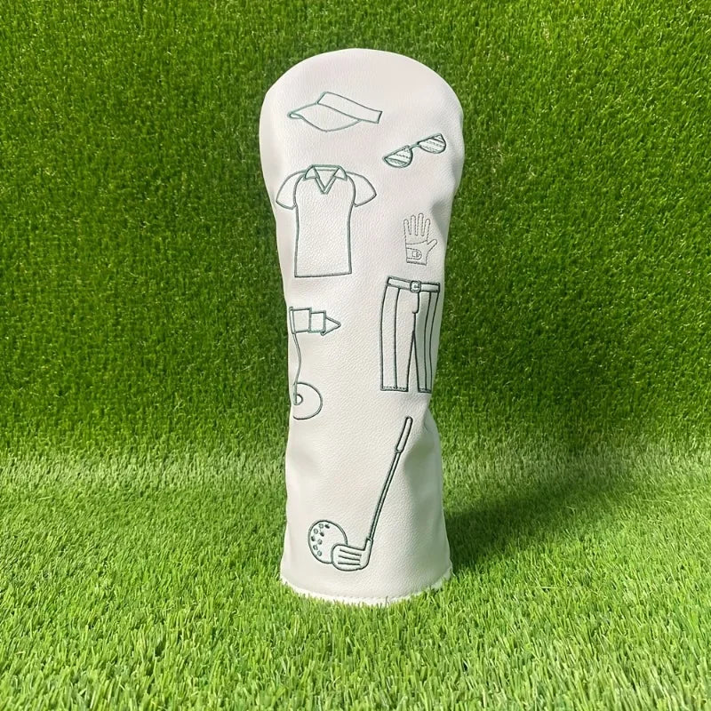 Golf Club Head Covers - White Pattern
