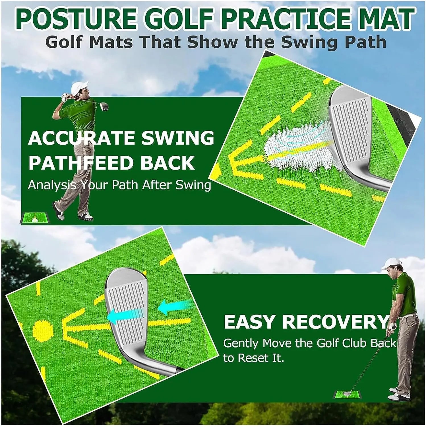 Golf Hitting Mat with Swing Trace