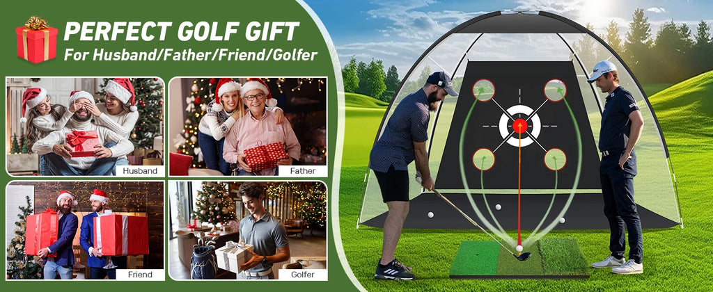 10x7FT Golf Hitting Net with Practice Mat - Includes Target Cloth and Golf Balls