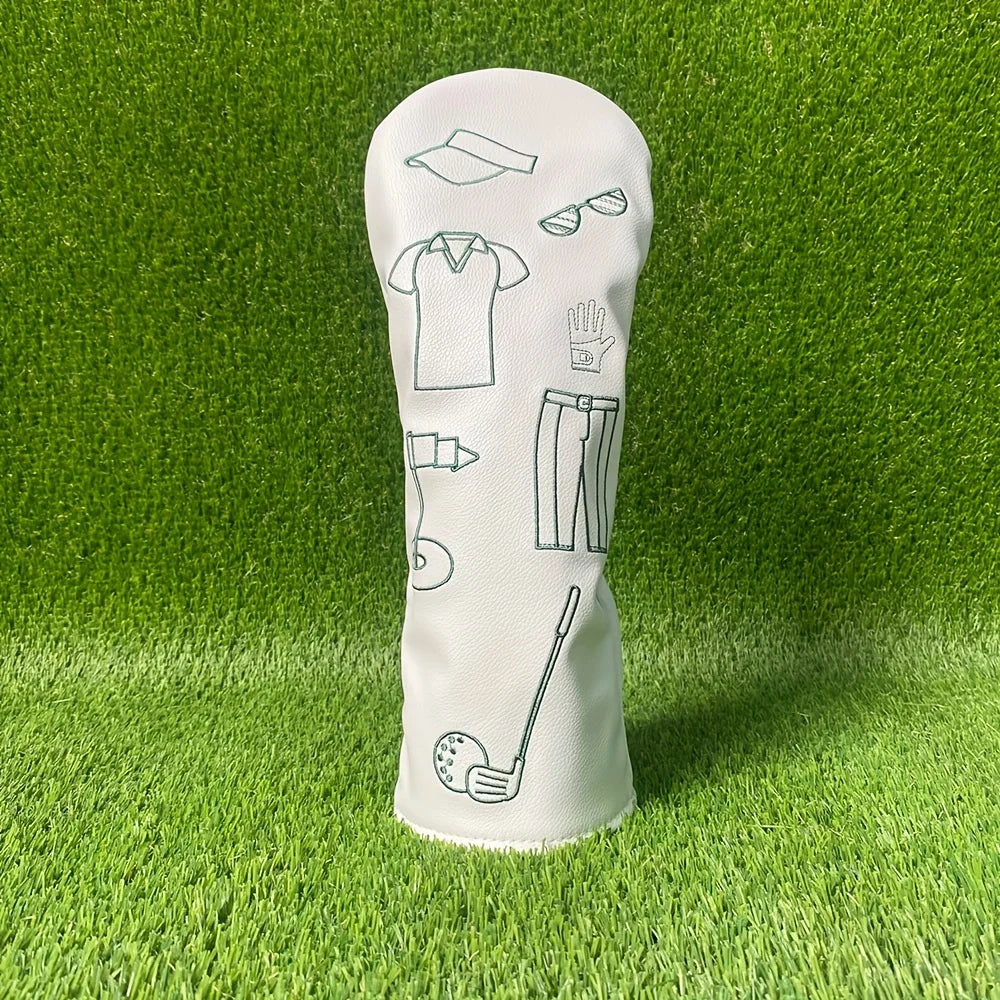 Golf Club Head Covers - White Pattern
